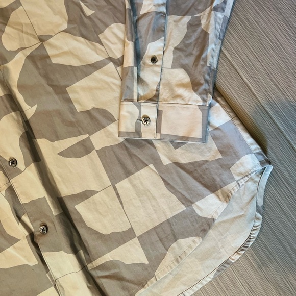 Theory Stephan Negative Print Button Front Long Sleeve Shirt - Picture 3 of 4